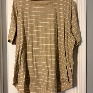 Lane Bryant Gold Striped T-Shirt